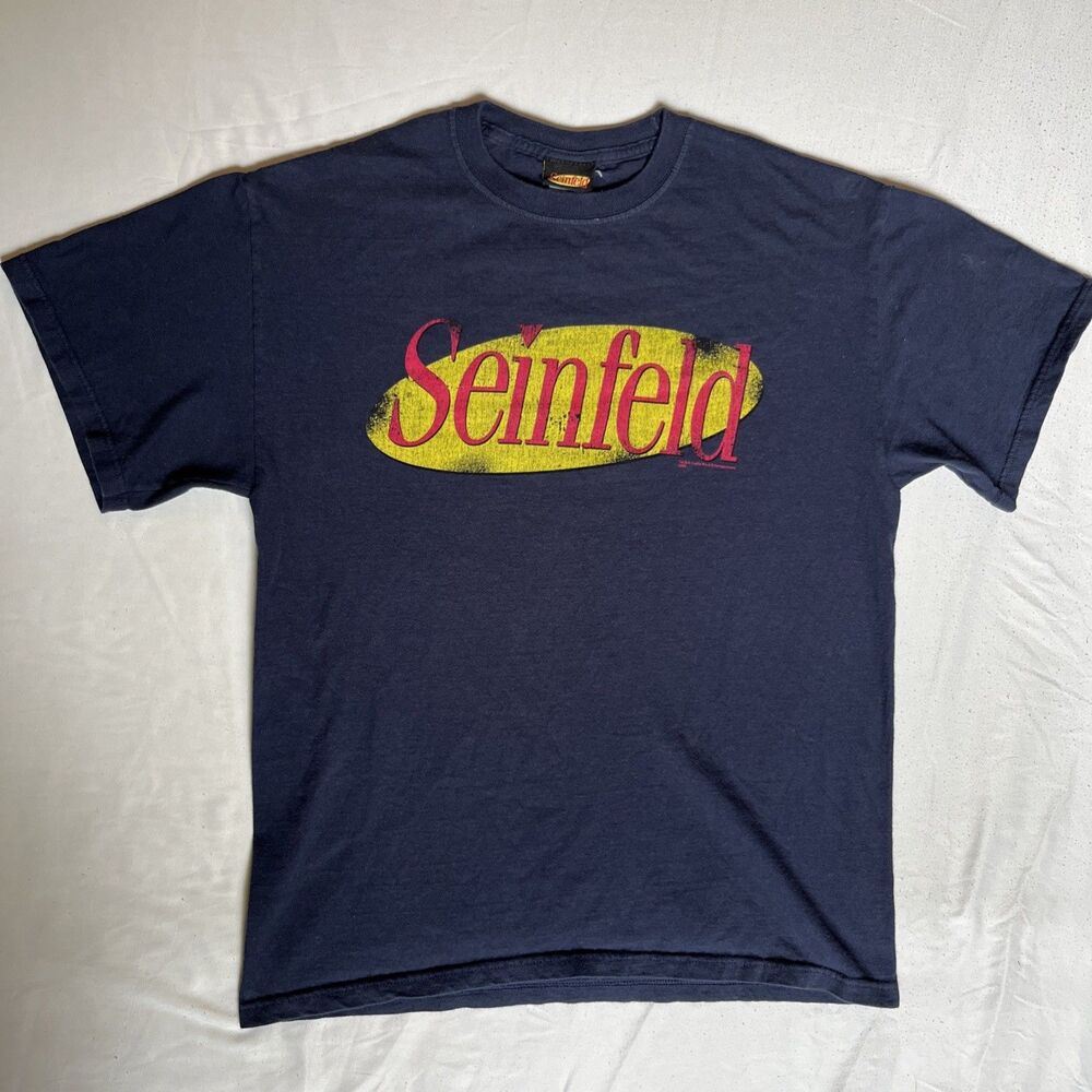 Vintage Original 90’s Seinfeld Tee Shirt Size M Blue Short Sleeve Y2K TV Kramer